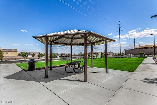 view of home's community featuring a gazebo and a lawn