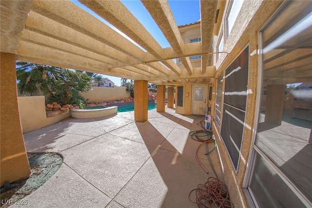 view of patio / terrace featuring a fenced in pool