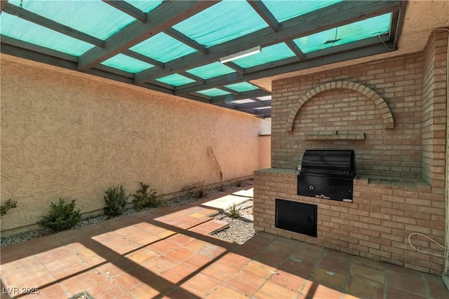 view of patio / terrace with an outdoor kitchen