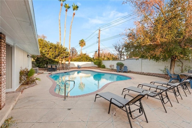 view of pool featuring a patio