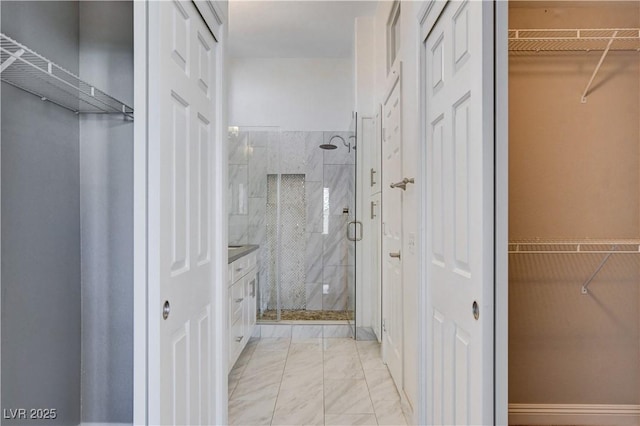 bathroom with walk in shower