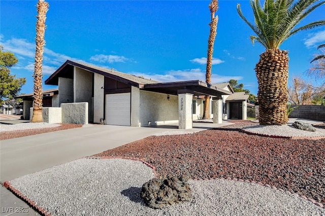 view of front of house with a garage