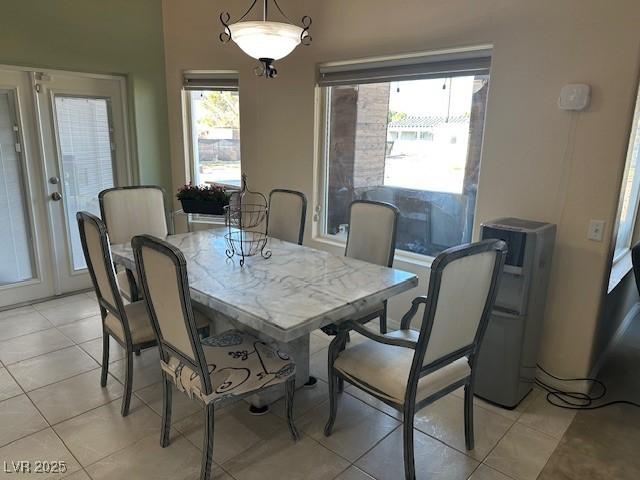 view of tiled dining space