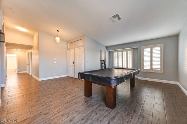 playroom with pool table