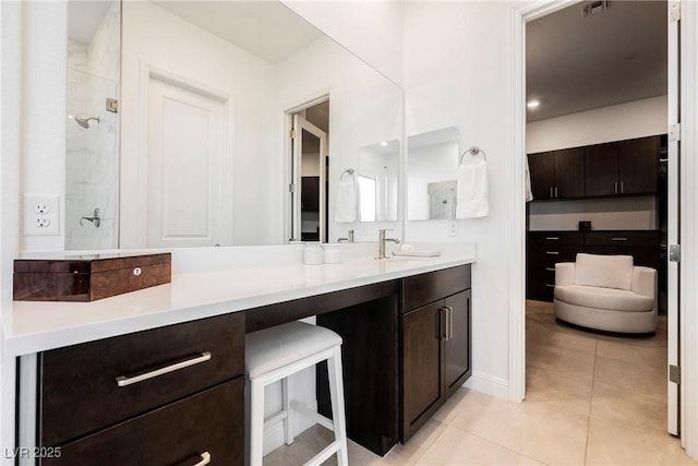 bathroom featuring vanity and tile patterned floors