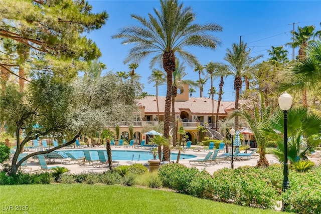 pool featuring a patio