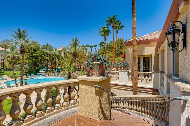 balcony featuring a patio area