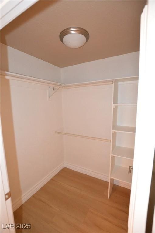 walk in closet featuring light wood-style floors