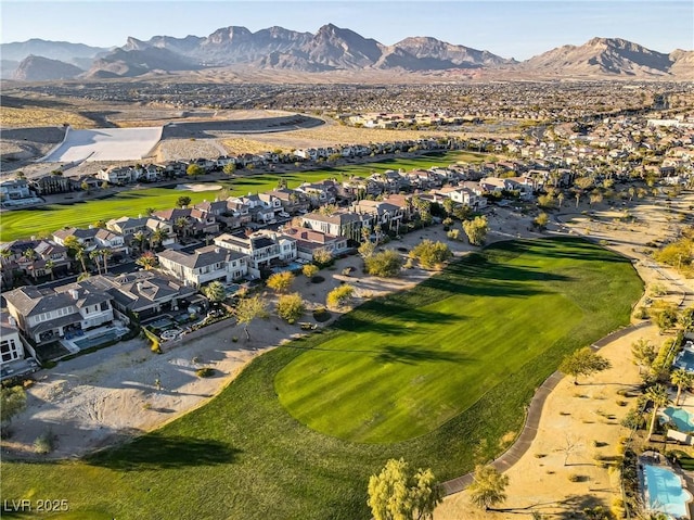 bird's eye view with a mountain view