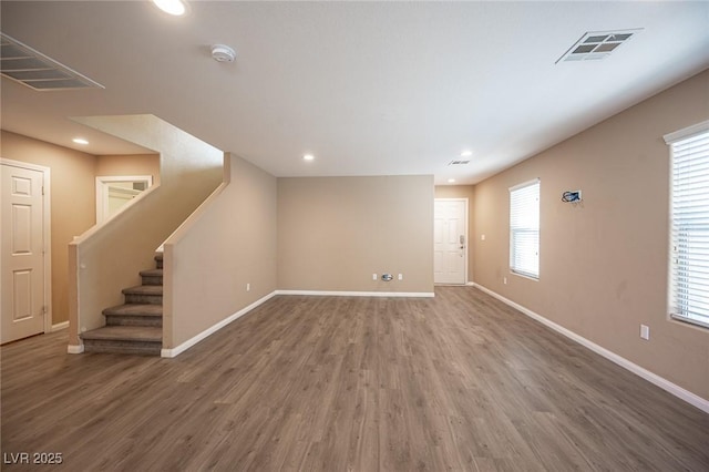 interior space featuring wood-type flooring