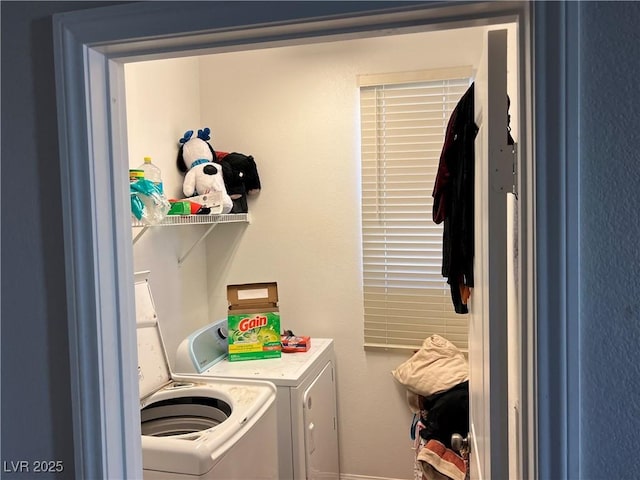 laundry area featuring washing machine and clothes dryer