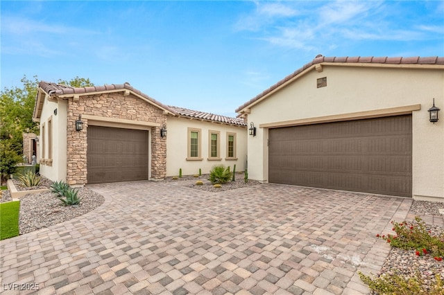 view of front of house with a garage