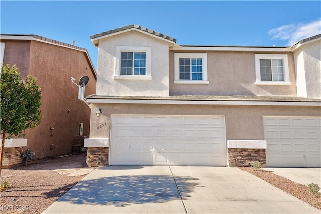 view of front of house with a garage