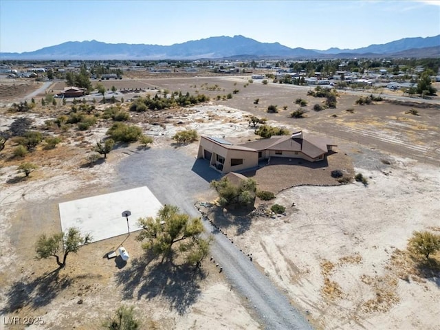 drone / aerial view with a mountain view