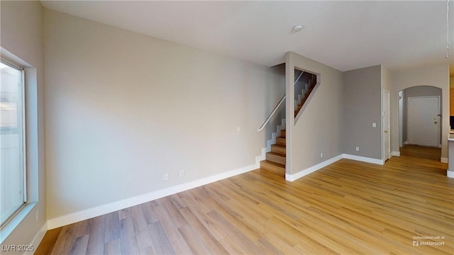 empty room featuring light wood-type flooring