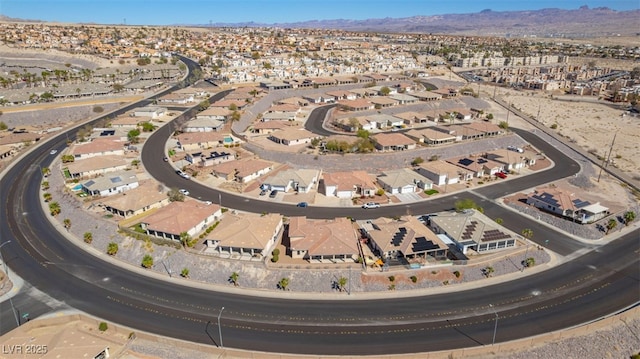 birds eye view of property featuring a residential view and a mountain view