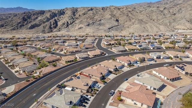 bird's eye view with a mountain view and a residential view