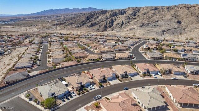 birds eye view of property featuring a residential view and a mountain view