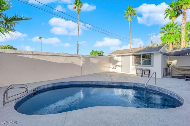 view of pool featuring a patio area