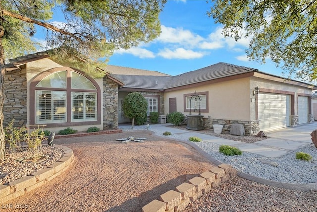 view of front of house with a garage