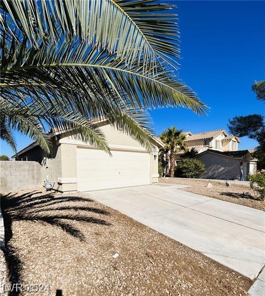 exterior space with a garage