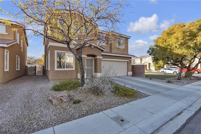 front of property with a garage