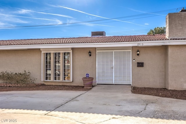 entrance to property with a garage