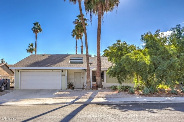 view of front of property featuring a garage