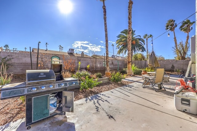 view of patio featuring area for grilling