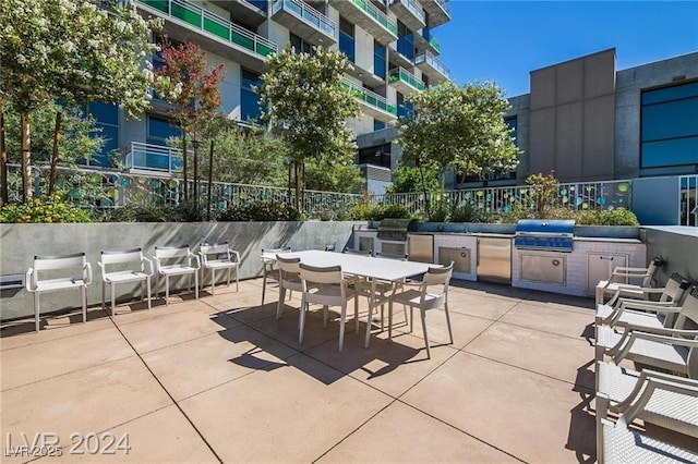 view of patio featuring area for grilling