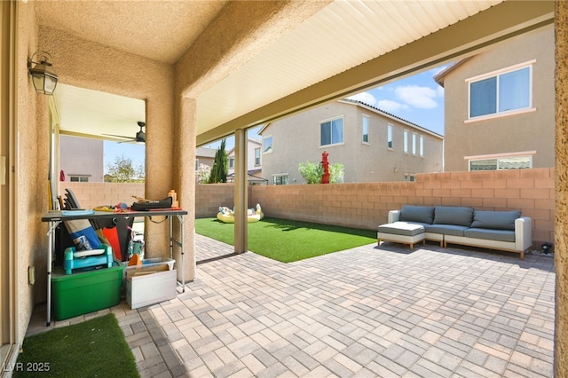 view of patio with a fenced backyard