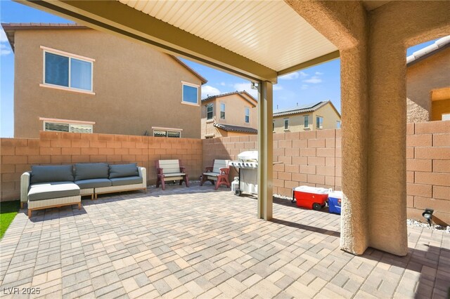 view of patio featuring outdoor lounge area