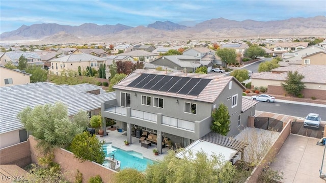 bird's eye view with a mountain view