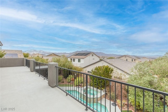 balcony with a mountain view