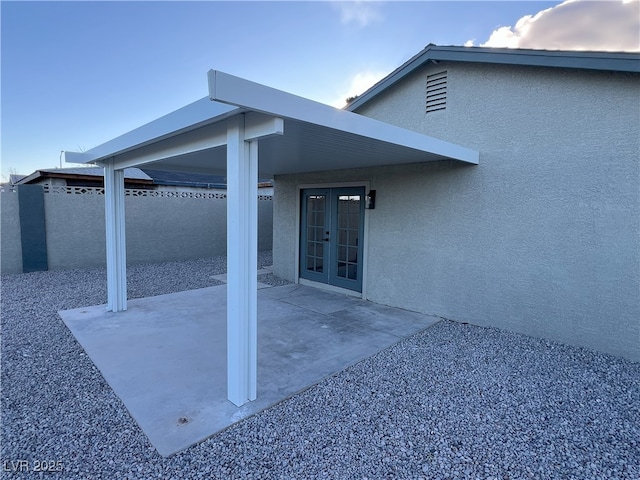 view of patio / terrace featuring french doors