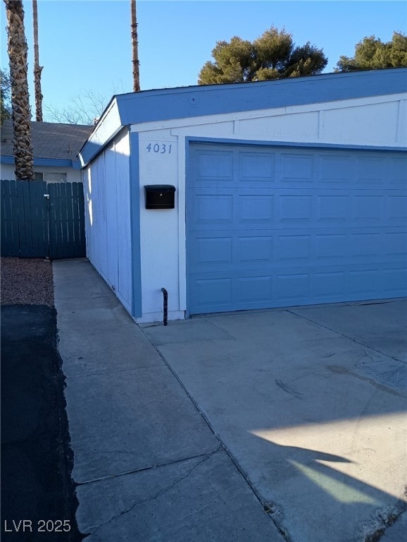 view of garage