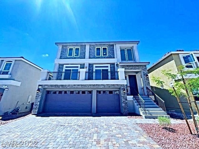 view of front of home with a garage