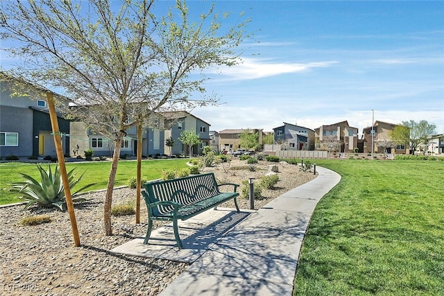 view of community with a yard