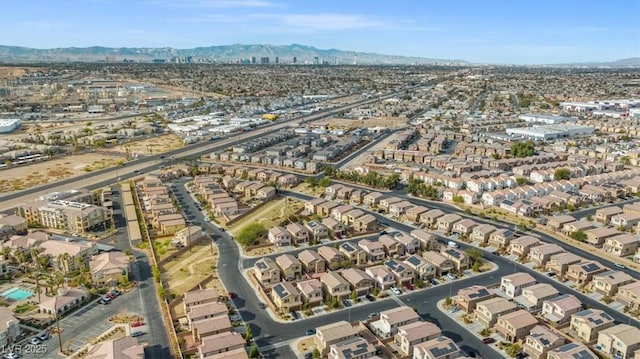 aerial view with a mountain view