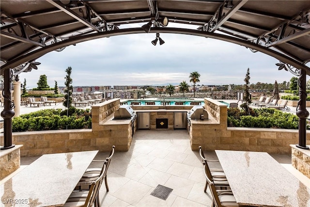 view of patio / terrace featuring area for grilling and grilling area