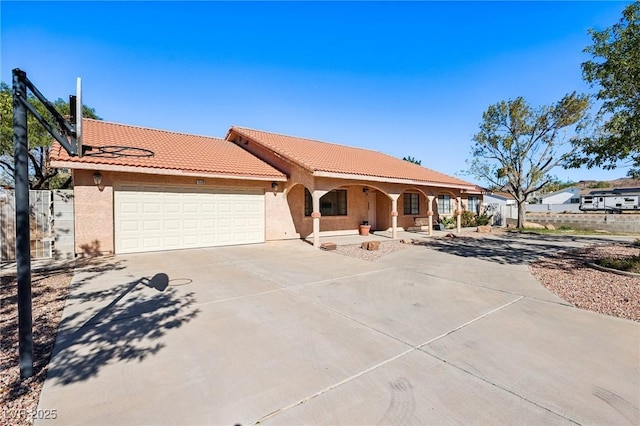 view of front of home with a garage