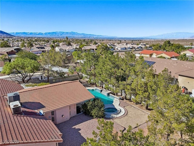 aerial view with a mountain view