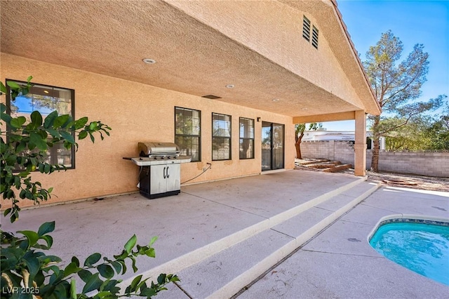 view of patio with area for grilling