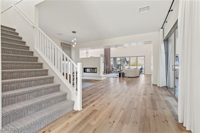 foyer entrance featuring light wood-type flooring