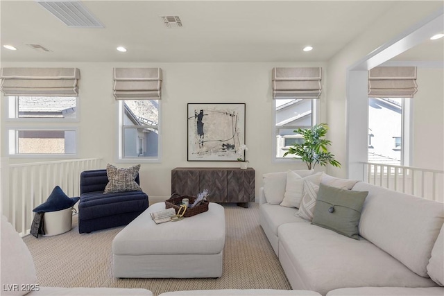 living room featuring carpet floors