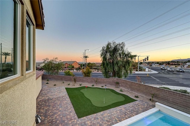 view of yard featuring fence