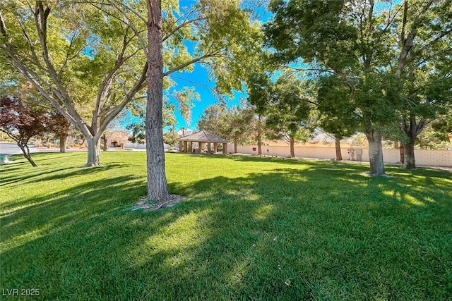 view of yard featuring a gazebo