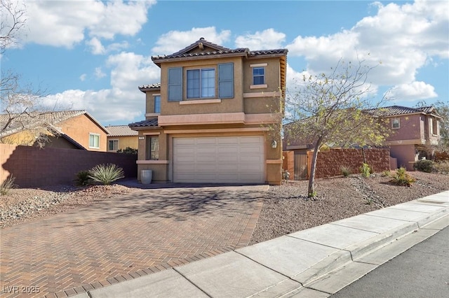 view of front of house with a garage