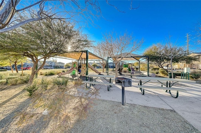 view of property's community featuring playground community