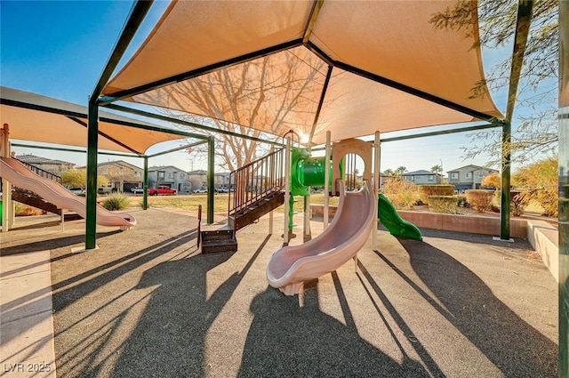 community playground with a residential view